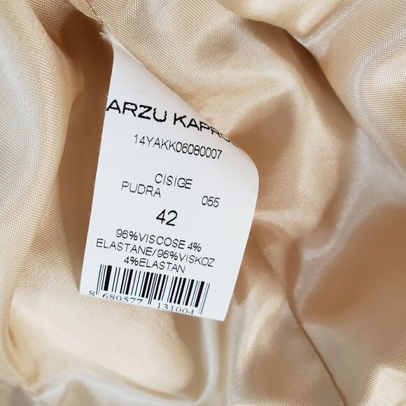 Arzu Kaprol Powder Mini Dress Back Zip Classic Cropped Jacket Set 42 - Picture 16 of 16